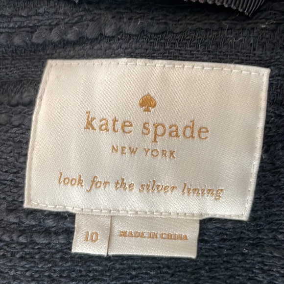 Kate Spade puff sleeve cotton blazer - black/multi floral color trim - size 10. - Picture 6 of 7